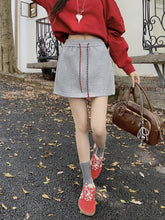 將圖片載入圖庫檢視器 JMA-975 实拍 高腰抽绳半身裙女秋季防走光包臀卫裙显瘦A字裙百搭运动裙子