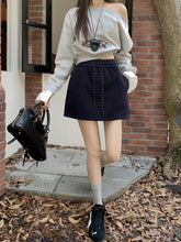 將圖片載入圖庫檢視器 JMA-975 实拍 高腰抽绳半身裙女秋季防走光包臀卫裙显瘦A字裙百搭运动裙子