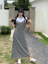 將圖片載入圖庫檢視器 JMA-486 实拍 小众收腰吊带连衣裙高级感碎花裙性感长裙女+纯色T恤两件套