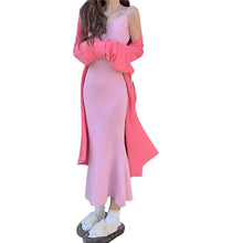 將圖片載入圖庫檢視器 JMA-039 度假鱼尾裙女早春修身长款过膝无袖吊带裙纯欲风包臀裙连衣裙长裙