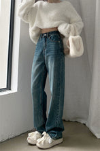 將圖片載入圖庫檢視器 JMA-783 实拍 港风复古牛仔裤女春季高腰垂感休闲裤直筒裤阔腿裤拖地长裤