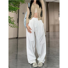 將圖片載入圖庫檢視器 JMA-312 实拍 2023秋季韩版宽松时尚白色直筒休闲裤女松紧高腰显瘦阔腿裤