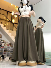 將圖片載入圖庫檢視器 JMA-863 实拍 纯色大摆伞裙休闲半身裤裙女 夏季新款韩版高腰A字裙长裙