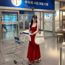 將圖片載入圖庫檢視器 JMA-990 辣妹性感红色吊带连衣裙女 夏季新款小个子修身A字裙长裙裙子