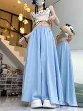 將圖片載入圖庫檢視器 JMA-863 实拍 纯色大摆伞裙休闲半身裤裙女 夏季新款韩版高腰A字裙长裙