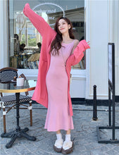 將圖片載入圖庫檢視器 JMA-039 度假鱼尾裙女早春修身长款过膝无袖吊带裙纯欲风包臀裙连衣裙长裙