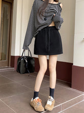 將圖片載入圖庫檢視器 JMA-975 实拍 高腰抽绳半身裙女秋季防走光包臀卫裙显瘦A字裙百搭运动裙子