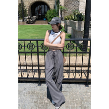 將圖片載入圖庫檢視器 JMA-706 实拍夏季街头甜心高个子大口袋工装直筒阔腿裤设计感宽松休闲裤女