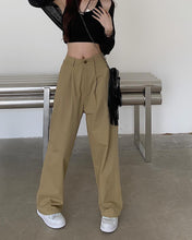 將圖片載入圖庫檢視器 JMA-014 实拍 春季美式辣妹高腰直筒长裤女宽松休闲百搭阔腿工装长裤