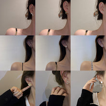 將圖片載入圖庫檢視器 JME-121 S925银针韩版新款花朵珍珠耳环女抖音同款简约气质设计感耳钉耳饰