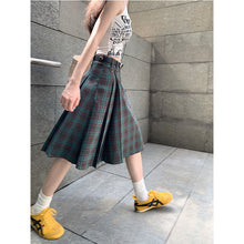 將圖片載入圖庫檢視器 JMA-999 实拍 美式学院风复古格子半身裙女春季高腰显瘦百褶裙中裙A字裙子
