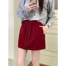將圖片載入圖庫檢視器 JMA-975 实拍 高腰抽绳半身裙女秋季防走光包臀卫裙显瘦A字裙百搭运动裙子
