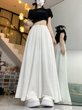 將圖片載入圖庫檢視器 JMA-863 实拍 纯色大摆伞裙休闲半身裤裙女 夏季新款韩版高腰A字裙长裙