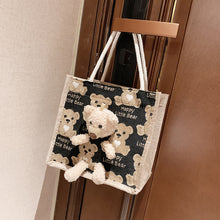 將圖片載入圖庫檢視器 JM-1141 新款ins可爱小熊日系帆布女包包百搭手提少女麻布小布包学生