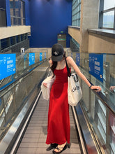 將圖片載入圖庫檢視器 JMA-990 辣妹性感红色吊带连衣裙女 夏季新款小个子修身A字裙长裙裙子