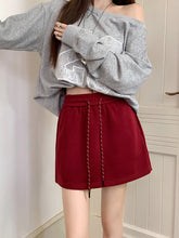 將圖片載入圖庫檢視器 JMA-975 实拍 高腰抽绳半身裙女秋季防走光包臀卫裙显瘦A字裙百搭运动裙子