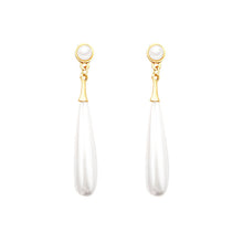 將圖片載入圖庫檢視器 JME-406 925银针法式优雅长款水滴形珍珠耳环女ins潮百搭气质网红同款耳钉