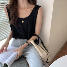 將圖片載入圖庫檢視器 NZF-T501 冰絲感內搭吊帶純色背心女寬鬆外穿打底棉T 上衣