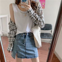 將圖片載入圖庫檢視器 NZF-T501 冰絲感內搭吊帶純色背心女寬鬆外穿打底棉T 上衣