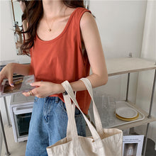 將圖片載入圖庫檢視器 NZF-T501 冰絲感內搭吊帶純色背心女寬鬆外穿打底棉T 上衣
