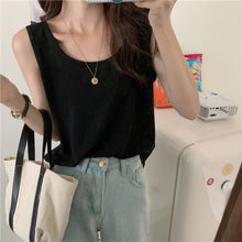 將圖片載入圖庫檢視器 NZF-T501 冰絲感內搭吊帶純色背心女寬鬆外穿打底棉T 上衣