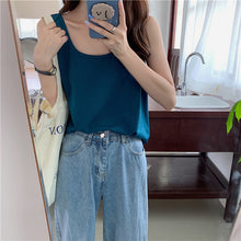 將圖片載入圖庫檢視器 NZF-T501 冰絲感內搭吊帶純色背心女寬鬆外穿打底棉T 上衣