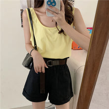 將圖片載入圖庫檢視器 NZF-T501 冰絲感內搭吊帶純色背心女寬鬆外穿打底棉T 上衣