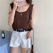 將圖片載入圖庫檢視器 NZF-T501 冰絲感內搭吊帶純色背心女寬鬆外穿打底棉T 上衣