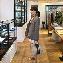 將圖片載入圖庫檢視器 JM-860 2023新款韩版女士手提公文包OL商务通勤单肩帆布大包包女
