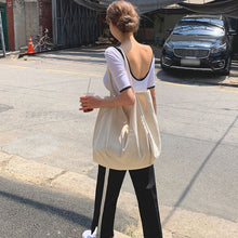 將圖片載入圖庫檢視器 JM-859 韩国ins慵懒风帆布包女单肩包大包文艺学生百搭手提大容量购物包
