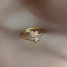 將圖片載入圖庫檢視器 JME-999 真金电镀桃心新品ins潮网红冷淡风女轻奢小众戒指女
