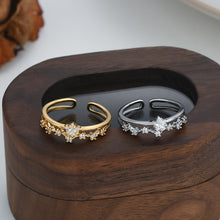 將圖片載入圖庫檢視器 JME-1046 夏季新款微镶锆石镂空双层开口戒指女百搭时尚气质可调节指环
