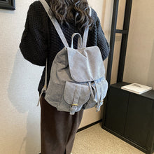 將圖片載入圖庫檢視器 JM-1362 韩版休闲风大容量包包女 新款简约学院风双肩背包时尚女包
