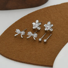 將圖片載入圖庫檢視器 JME-1042 S925银针微镶锆石蝴蝶结一卡三对耳钉女日韩风简约百搭三件套耳饰
