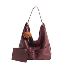 將圖片載入圖庫檢視器 JM-1393 秋冬新款复古软PU时尚托特包女大容量通勤子母包小众感单肩包
