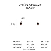 將圖片載入圖庫檢視器 JME-721 复古高级感气质时尚黑色水晶耳坠设计感精致大气百搭新款潮耳饰品
