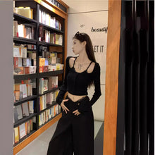 將圖片載入圖庫檢視器 JMA-1050 实拍 春季韩韩版芭蕾风蕾丝拼接打底衫女+蕾丝腰头西装裤套装
