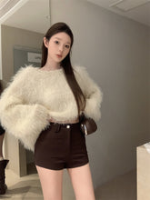 將圖片載入圖庫檢視器 JMA-1023 实拍 辣妹高腰短裤百搭休闲裤女2025春季显瘦a字包臀裤子黑色热裤JMA-1030
