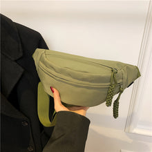 將圖片載入圖庫檢視器 JM-1166 胸包女士ins超酷大容量斜挎包休闲日系学生单肩背包轻便运动腰包
