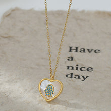 將圖片載入圖庫檢視器 JME-1044 真金电镀微镶锆石气质锁骨链女小众设计感贝壳爱心项链精致颈链潮

