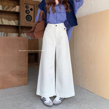 將圖片載入圖庫檢視器 JMA-985 实拍 春季新款韩版小个子大阔腿直筒牛仔裤女九分裤子
