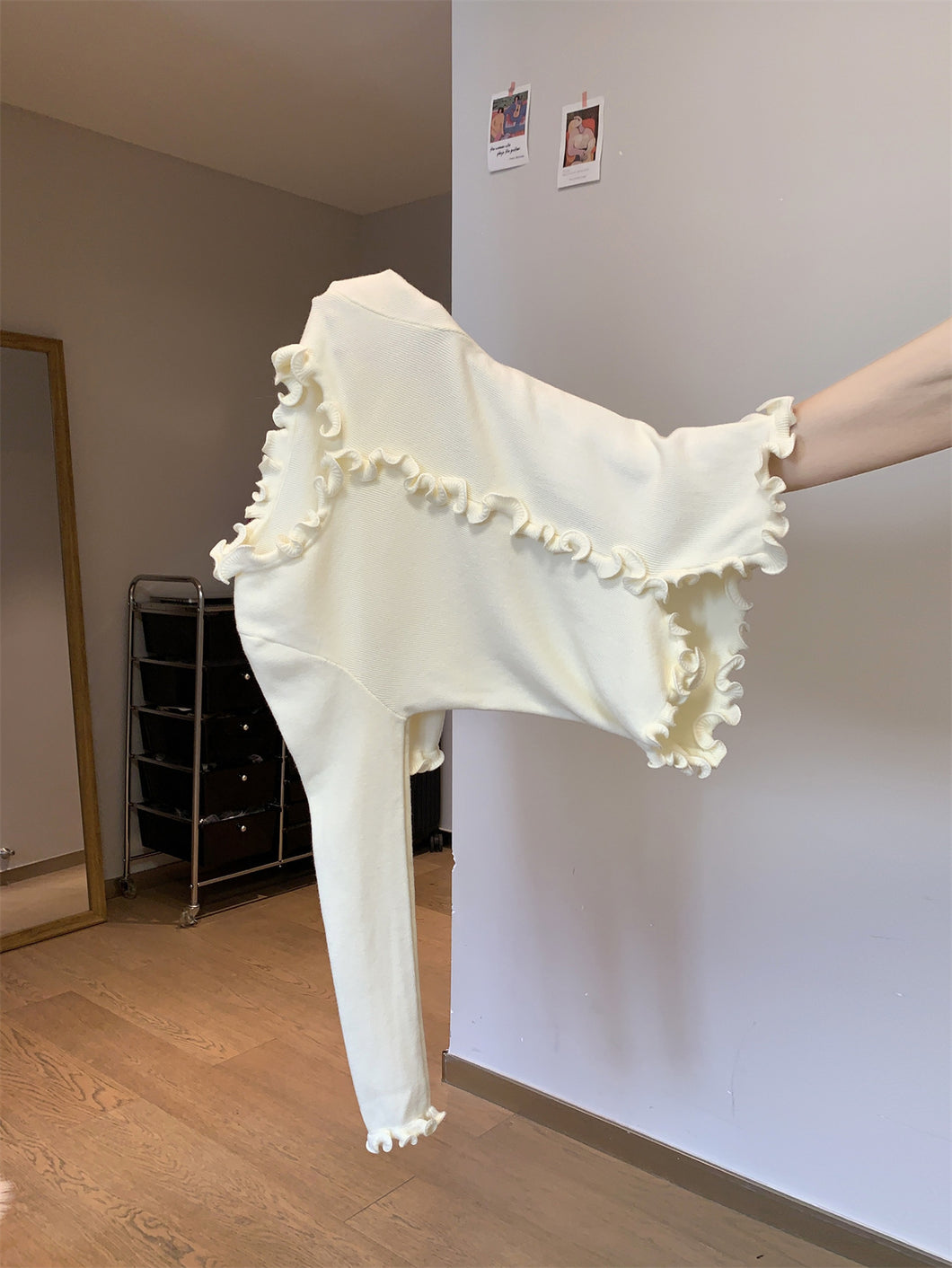 JMA-958 实拍 秋冬韩版甜美木耳边甜美温柔安迪绒针织衫打底衫毛衣女