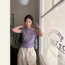 將圖片載入圖庫檢視器 JMA-839 实拍 夏季新款韩系设计感不规则单肩吊带收腰衬衫纯欲风上衣
