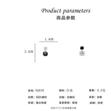 將圖片載入圖庫檢視器 JME-454 s925银针韩版小香风不对称黑白色水晶耳钉耳环时尚轻奢风百搭耳饰
