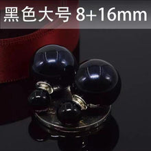 將圖片載入圖庫檢視器 JME-756 S925银针韩国百搭双面珍珠耳钉女个性前后大小耳环耳饰品批发
