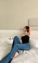 將圖片載入圖庫檢視器 JMA-1043 辣妹性感抹胸黑色小背心裹胸女装夏季外穿显瘦无肩带内搭短款上衣
