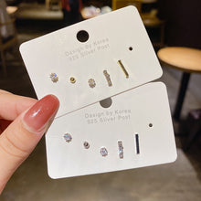 將圖片載入圖庫檢視器 JME-937 925银针耳钉女套装小巧冷淡风 新品睡觉不用摘养耳洞耳骨钉
