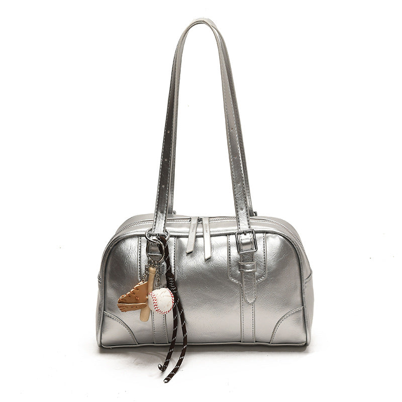 JM-1374 外尚大容量腋下单肩包包女 冬季新款潮流质感手拎包波士顿