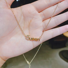 將圖片載入圖庫檢視器 JME-935 【真金电镀】铜微镶锆石新款冷淡风锁骨链字母百搭小清新项链女
