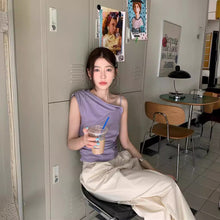 將圖片載入圖庫檢視器 JMA-839 实拍 夏季新款韩系设计感不规则单肩吊带收腰衬衫纯欲风上衣
